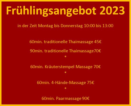 Thai Lounge Spa GmbH, Bremen, Thaimassage, Angebot